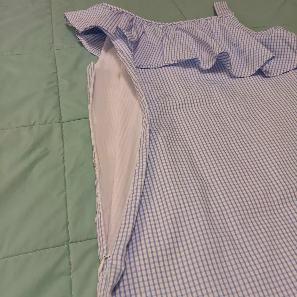Brown Bowen Company Size 12 Millie Ruffle Dress Seaisland Seersucker One Should - Picture 5 of 11